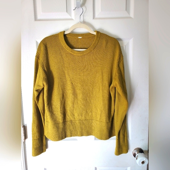 Lululemon 🍋 Cashlu Boxy Crewneck Sweater Auric Gold Size Medium (8) - Picture 8 of 16